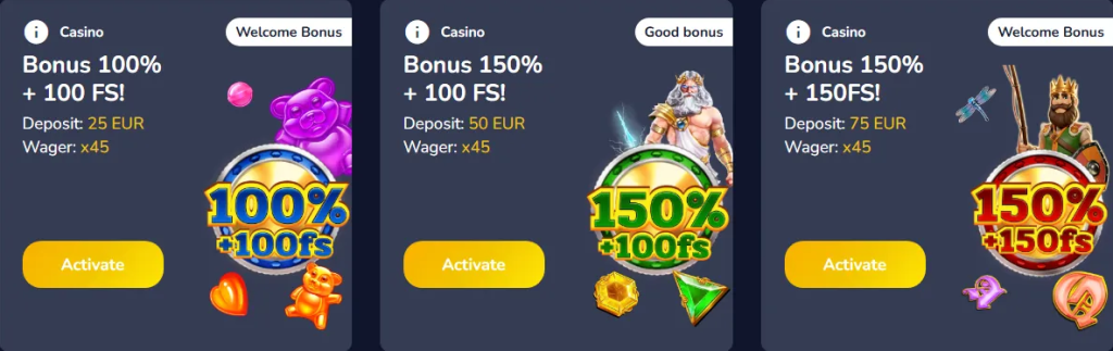 Bonus 100% + 100 FS Welcome bonus AU MaxSpin